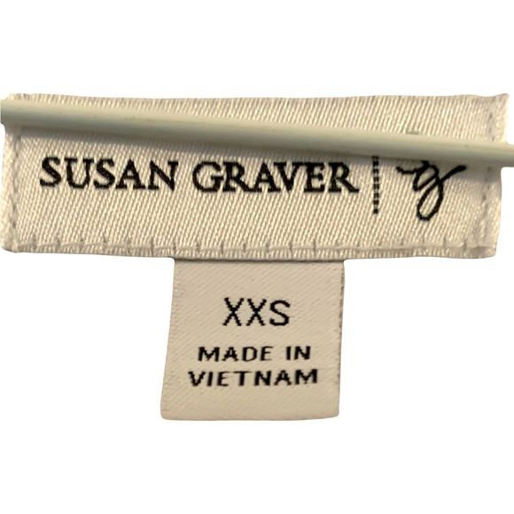 Susan Graver 3/4 Sleeved Tiered Beaded Top fits up to a M (A-009) - Picture 6 of 10